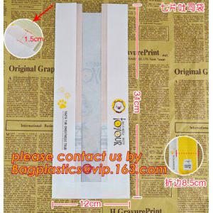 Professional Food Safe Opp Clear Window Paper Bags Offset Printing, OEM Block Bottom Bags Tin Tie White Paper bags with