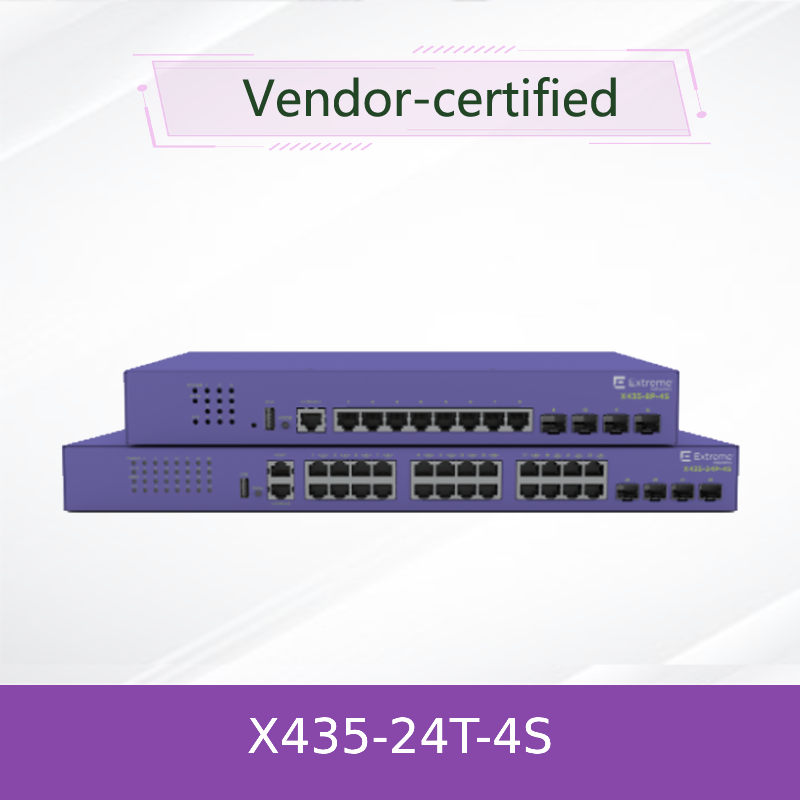 Extreme Networks X435-24T-4S 24-Port Gigabit Ethernet Switch with 4 SFP Uplinks