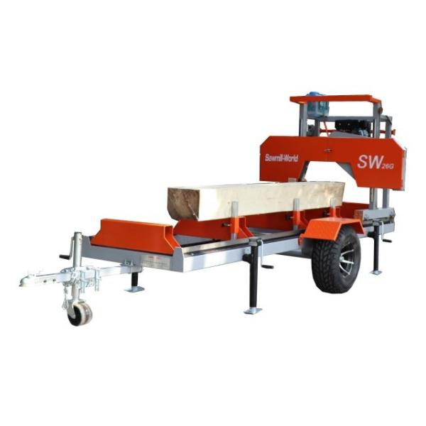 Quality 9HP Gasoline Engine Portable Horizontal Band Sawmill Diesel Mobile Band Sawmill wholesale