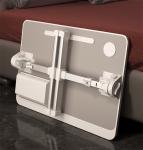 Custom Home Office Mini Bar Counter Desk with Rustic Brown Desktop and Aluminum