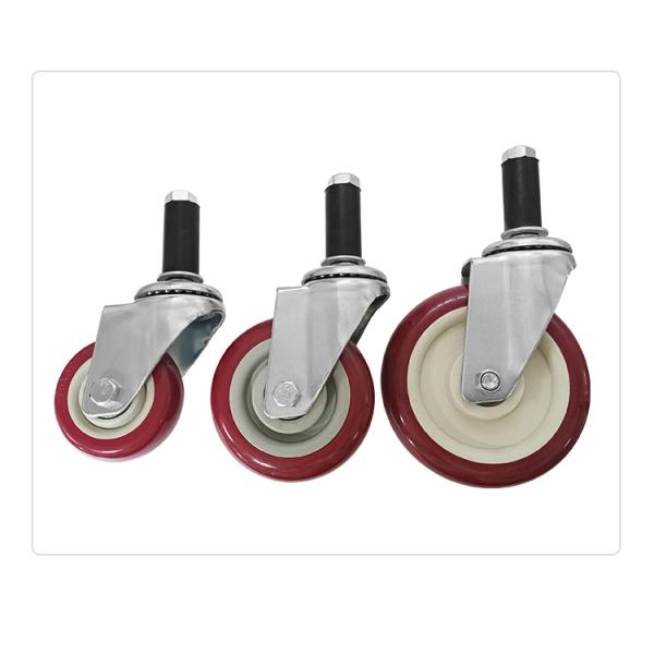 3 Inch Expansion Insert Casters 75MM PVC Caster Trolley Cart Wheel Swivel Industrial Castor With Stainless Steel Fork