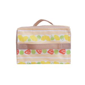 Waterproof 210D Zipper Insulated Cooler Lunch Bag Removable With Fruit Print
