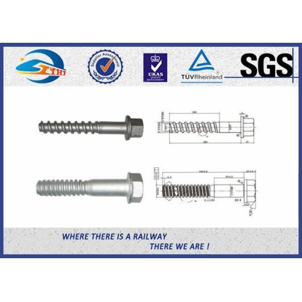 Q235 35# 45# DHS 35 Railroad / Railway Sleeper Screws , Tensile strength ≥800Mpa