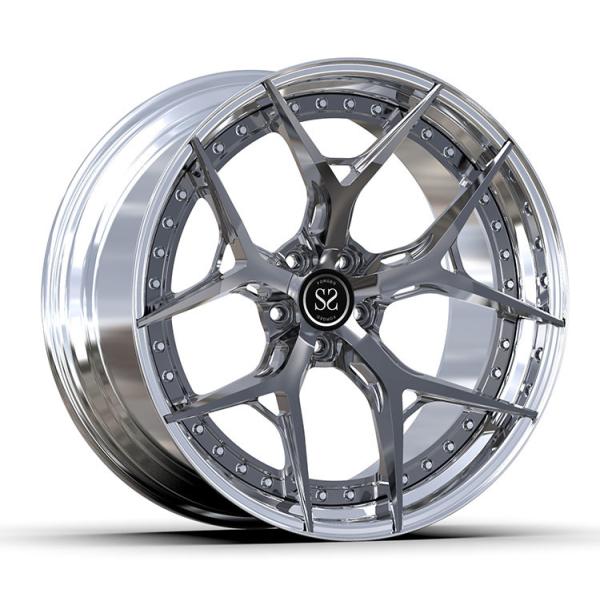 Quality Custom 6061-T6 Alloy Rims 2-PC Polish Barrel+Gun Metal Disc 5x112 20 21 inches Fit to Audi RS5 B5 wholesale