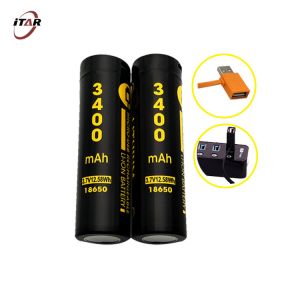 Lithium Ion 3.7 V 18650 Rechargeable Battery USB Type C Charging