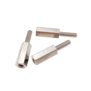 China Brass Hex Spacers Custom Fasteners Male Female Threads Nickel Finsih on sale