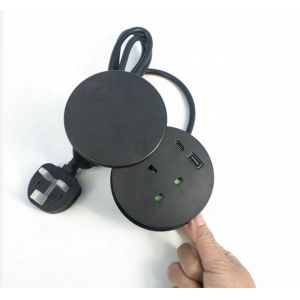 Cheap Economy 4.92 Ft Extension Cord 1 UK Outlet and 1 USB-A 1 USB-C Ports For Office Home Hotel Power Socket Flip Up Deck for sale