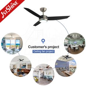 Home Office LED Ceiling Fan with Light Low Noise 3 Plastic Blades Tavan