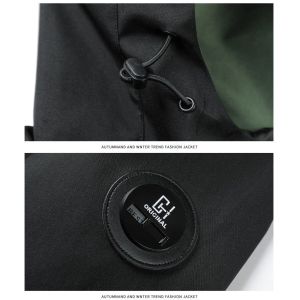 Autumn Parkas Windbreaker Men's Fat Long Coat Jacket with Dyed Processing Type