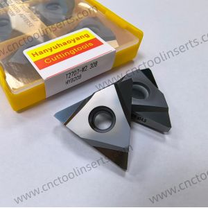 Carbide Whirling Milling Insert Model T2707-M2.308 with PVD Coating Grade HYB208 is suitable for machining all difficult-to-machine materials except superalloys
