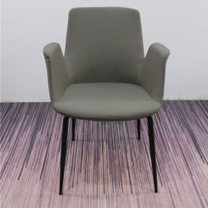 PU Arm Modern Leisure 10.6KG Metal Frame Dining Chairs