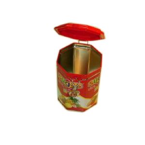 Personalized Printing Sealed Tin Cans , Hexagon Gift Box Environmentally