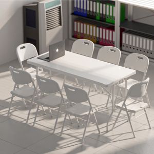 Modern Design Stock size Portable Plastic White Folding Banquet Table for Picnic
