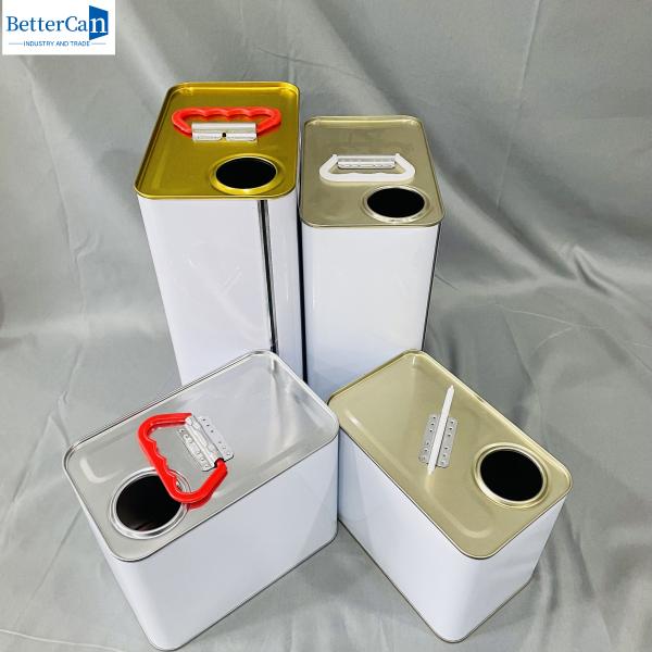 3.75 Liter White Coated Paint Tin Cans 1 Gallon Square Empty Tin