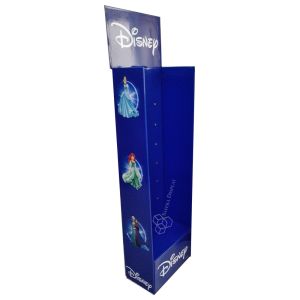 Disney Carton Display Hook Peg Stand Corrugated Cardboard Counter Display Stand