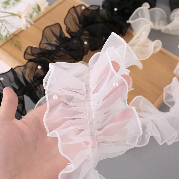Quality 12cm*2m Wrinkled Edge Lace Ribbon For Flower Package And Gift Packing wholesale