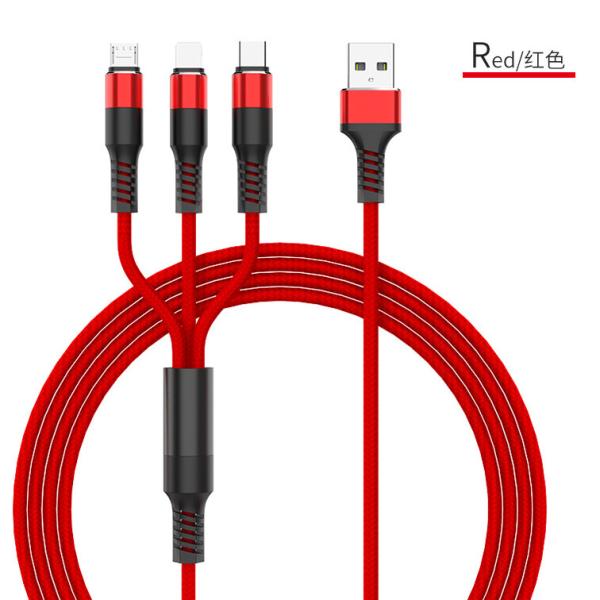 Multi 3 In 1 Date Charging Cable For IOS Micro USB Type - C Connector Mobile