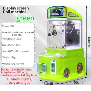 Cheap Display Screen-equipped Green Automatic Vending Machine Children's Arcade Game Mini Claw Machine for sale