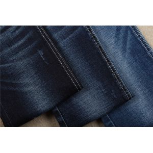 Cheap Indigo 10oz 70% Cotton 28% Polyester Crosshatch Denim Fabric Stretchy Jeans Material for sale