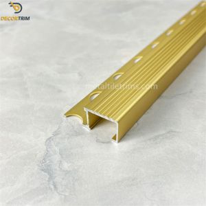 Aluminium Trims For Tiles Stair Nosing Tile Trim 12.96mm Matte Gold