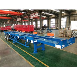 Container Cargo Transportation 3 Axle Trailer With Reinforced Cross Beams