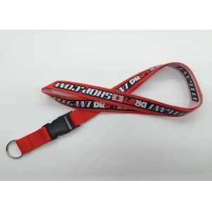 durable stylish custom polyester lanyard with spit ring and detachable buckle