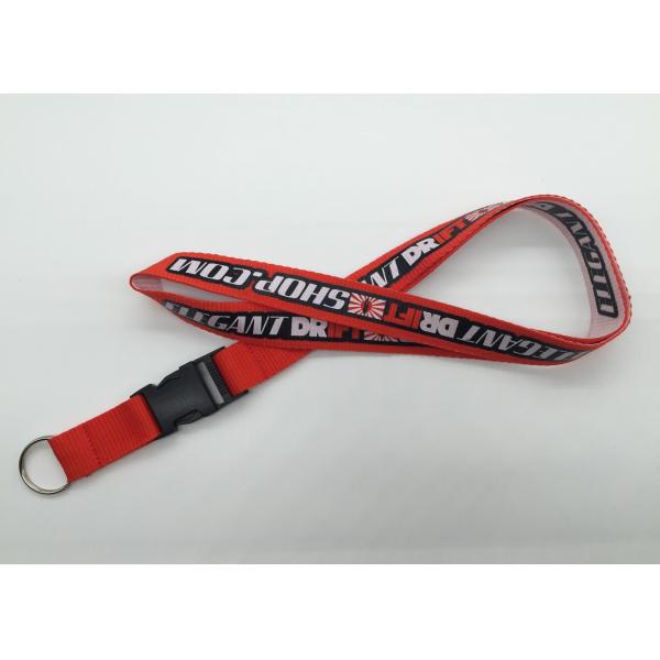 Quality durable  stylish custom polyester lanyard with spit ring and detachable buckle wholesale