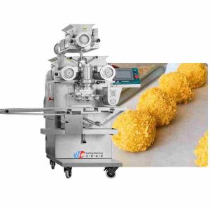 PLC 2KW Industrial Meatball Maker Automatic Encrusting Machine High Accurate