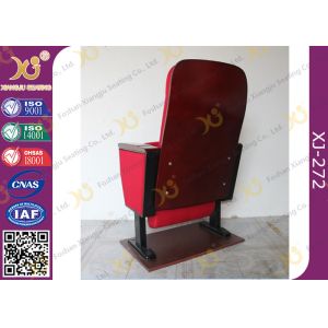 Public Folded Veneer Auditorium Chairs / Red Lecture Hall Seating