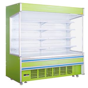 Cheap Front open type multideck open display cooler with customized color for sale
