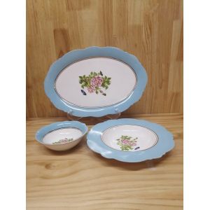 Cheap 12PCS Oval New Bone China Dinner Set Blossom Flower For Promotion for sale