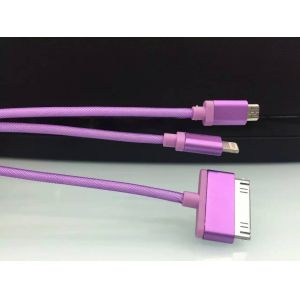 Metal 3 in 1 charger cable . fast charge