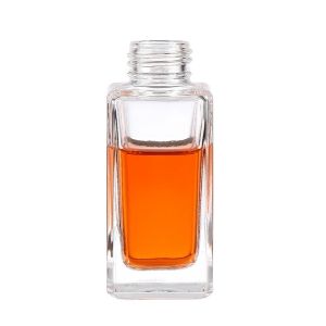 High End Design 50ml Clear Glass Perfume Bottle with Custom Size Collar Material
