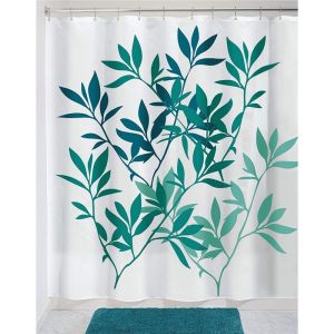 Cheap Walmart Bathroom Leaves Plastic Waterproof Thick Window Shower Curtains With Hooks for sale