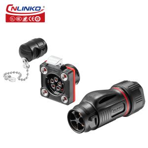 CNLINKO IP68 Waterproof M20 5 Pin Aviation Wire Connector Plug and Socket Female