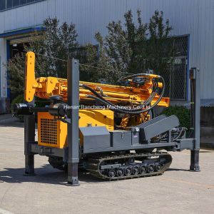 Hydraulic outrigger depth 400m hard rock drilling rubber crawler water well