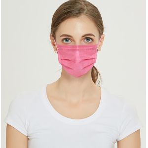 S&J Disposable 3 layers colorful pink color Earloop face mask