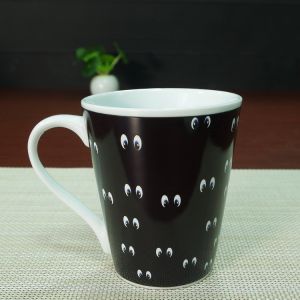 V shape smile face color changing magic mug promotional sublimation