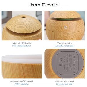 USB Ultrasonic Aroma Essential Oil Diffuser Air Mist Humidifier Aromatherapy