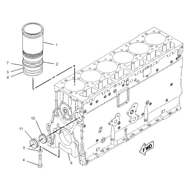 197-9322 1979322 Cylinder Liner Excavator Spare Parts For C15 3406E D350E