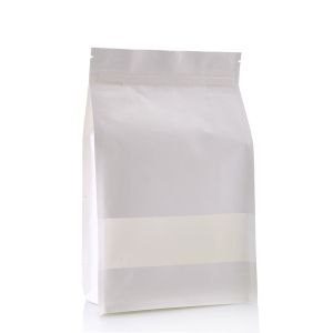 matte resealable zipper top food spot packaging bags flat bottom white kraft