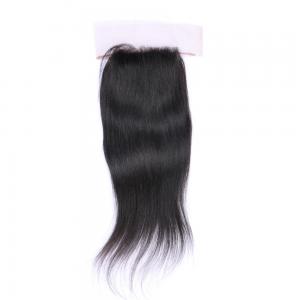 China Elegant-wig Indian Straight Hair Silk Base Front Lace Closures With Baby Hair Factory Price on sale