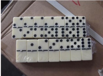 Domino set, Material Melamine , Total 28pcs, double six, packaged in PVC box,