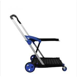 Trolley Double Folding Basket Trolley Easy Maneuvering