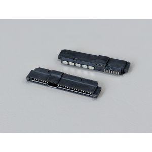 SAS 29P Right-Angle Solder wire Female Cable Connector with Positioning Peg, 15U