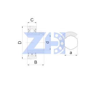SB 207-18 HEX Pillow Block Insert Ball Bearing With Thick Walled Outer Rings