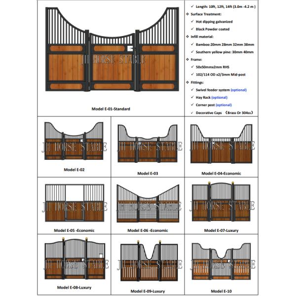 High Quality European Style Stables Galvanized Bamboo Filling Permanent Stables