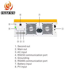 Single Phase Off Grid Hybrid Solar Inverter 48V 6.2kw Pure Sine Wave MPPT