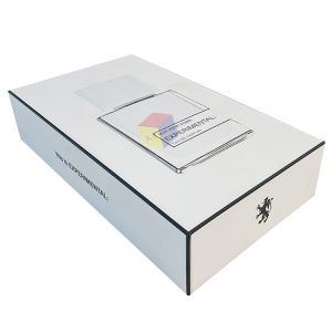 White Custom Embossed Cosmetic Packaging Box Lightweight Cardboard Perfume Box