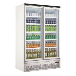 China Beverage Double Glass Doors Showcase Fridge With 5PCS Shelves on sale